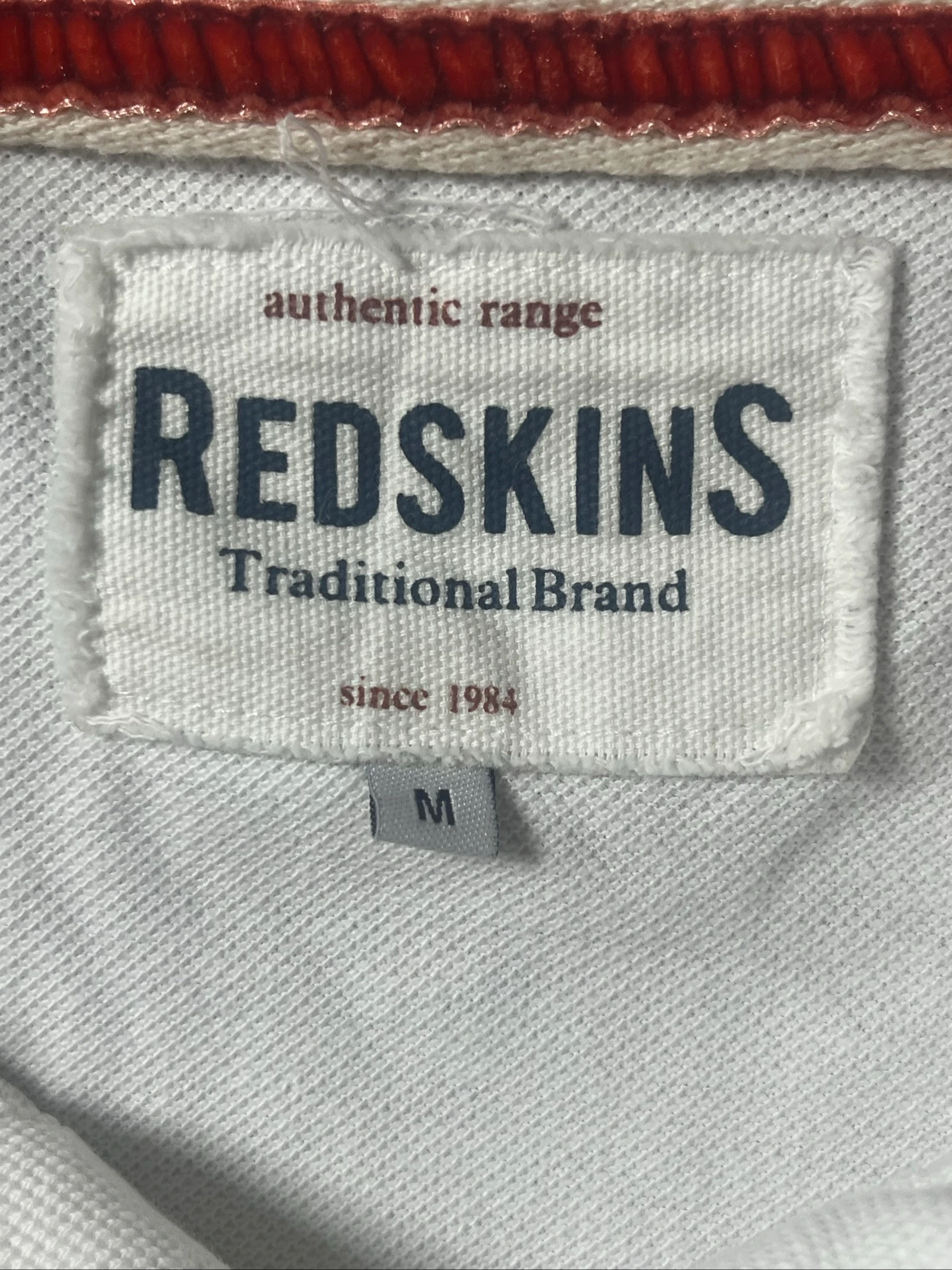 Vintage American preppy style embroidered Speedway College white polo - Redskins 84 Club - Size M/L - very good condition – photo 2